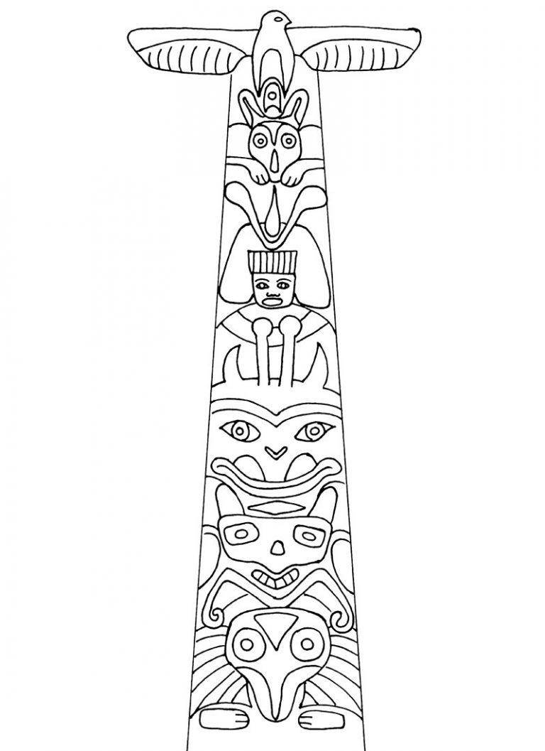 108 Free Totem Pole Coloring Pages for Kids Printable 64