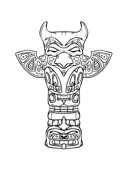 108 Free Totem Pole Coloring Pages for Kids Printable 68