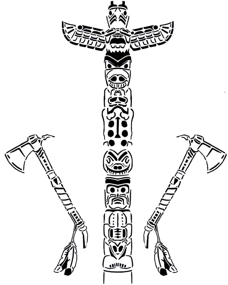 108 Free Totem Pole Coloring Pages for Kids Printable 7