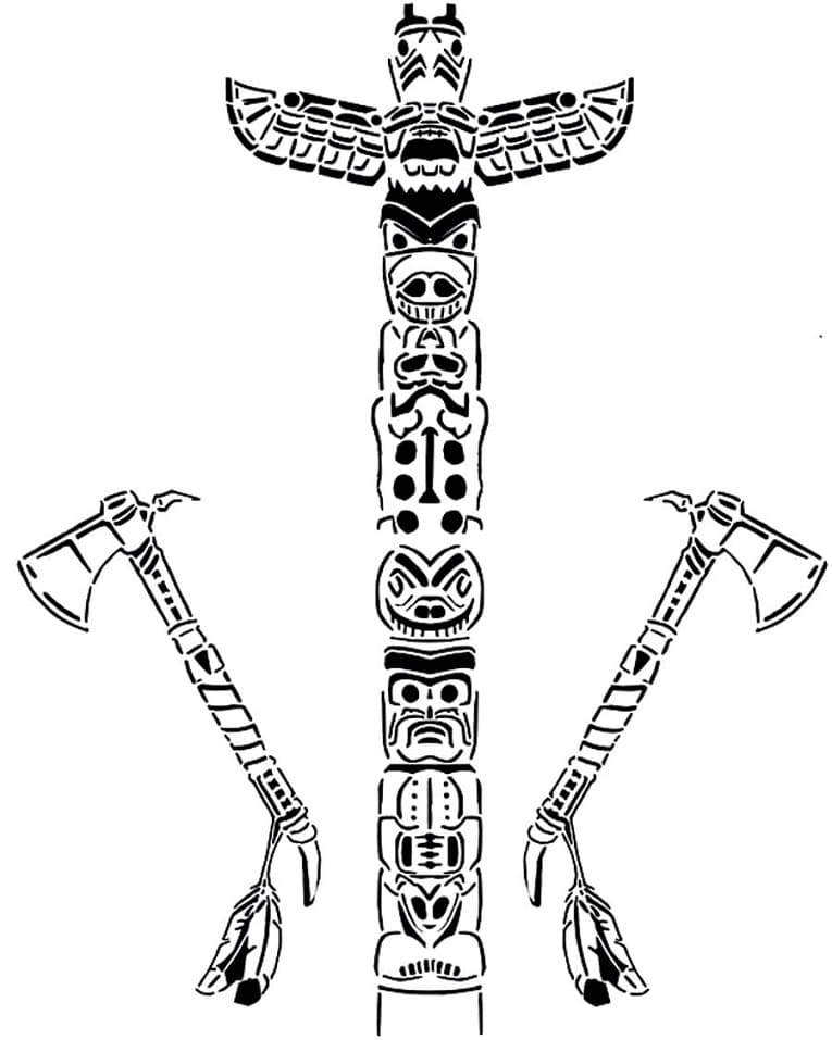 108 Free Totem Pole Coloring Pages for Kids Printable 76