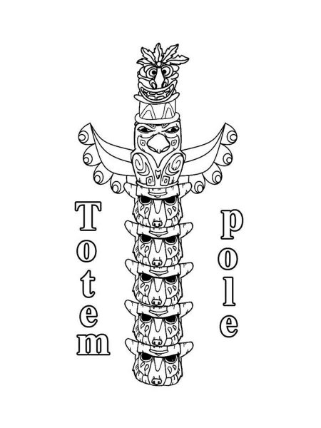 108 Free Totem Pole Coloring Pages for Kids Printable 79