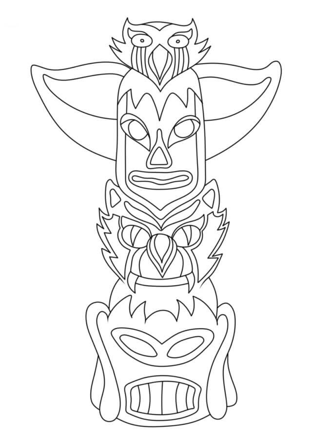 108 Free Totem Pole Coloring Pages for Kids Printable 86