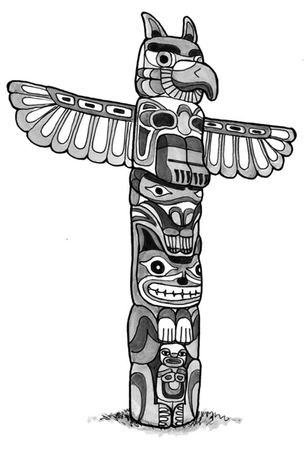 108 Free Totem Pole Coloring Pages for Kids Printable 89