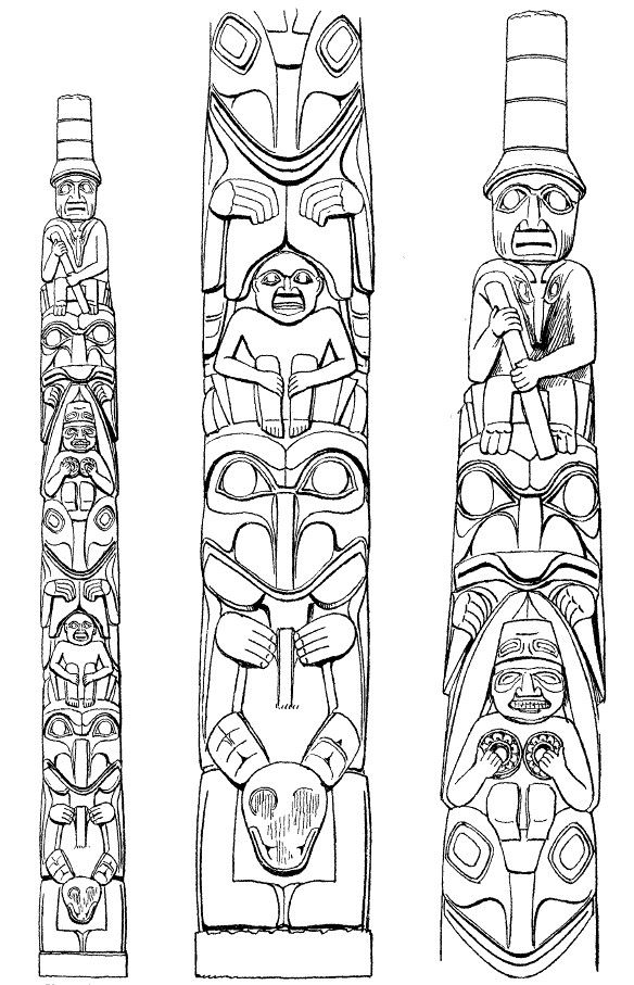 108 Free Totem Pole Coloring Pages for Kids Printable 9