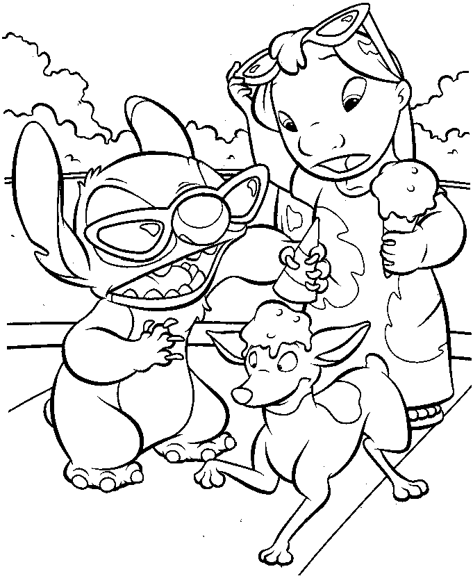 25 Lilo and Stitch Characters Coloring Pages Printable