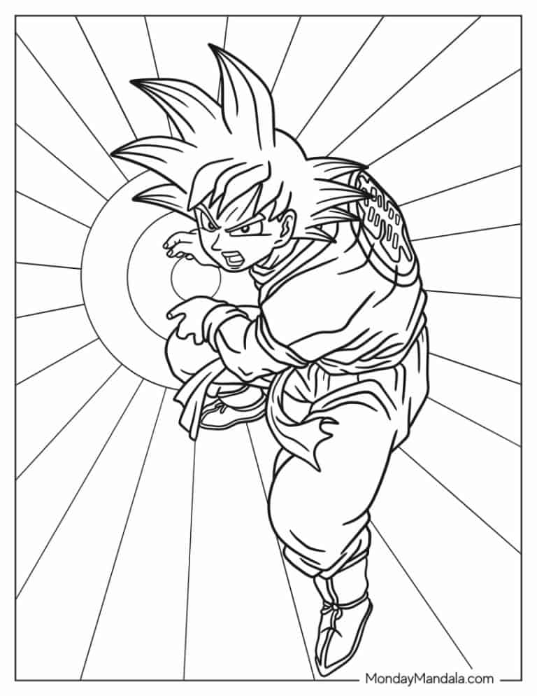 28 Thrilling Goku Coloring Pages Printable 3