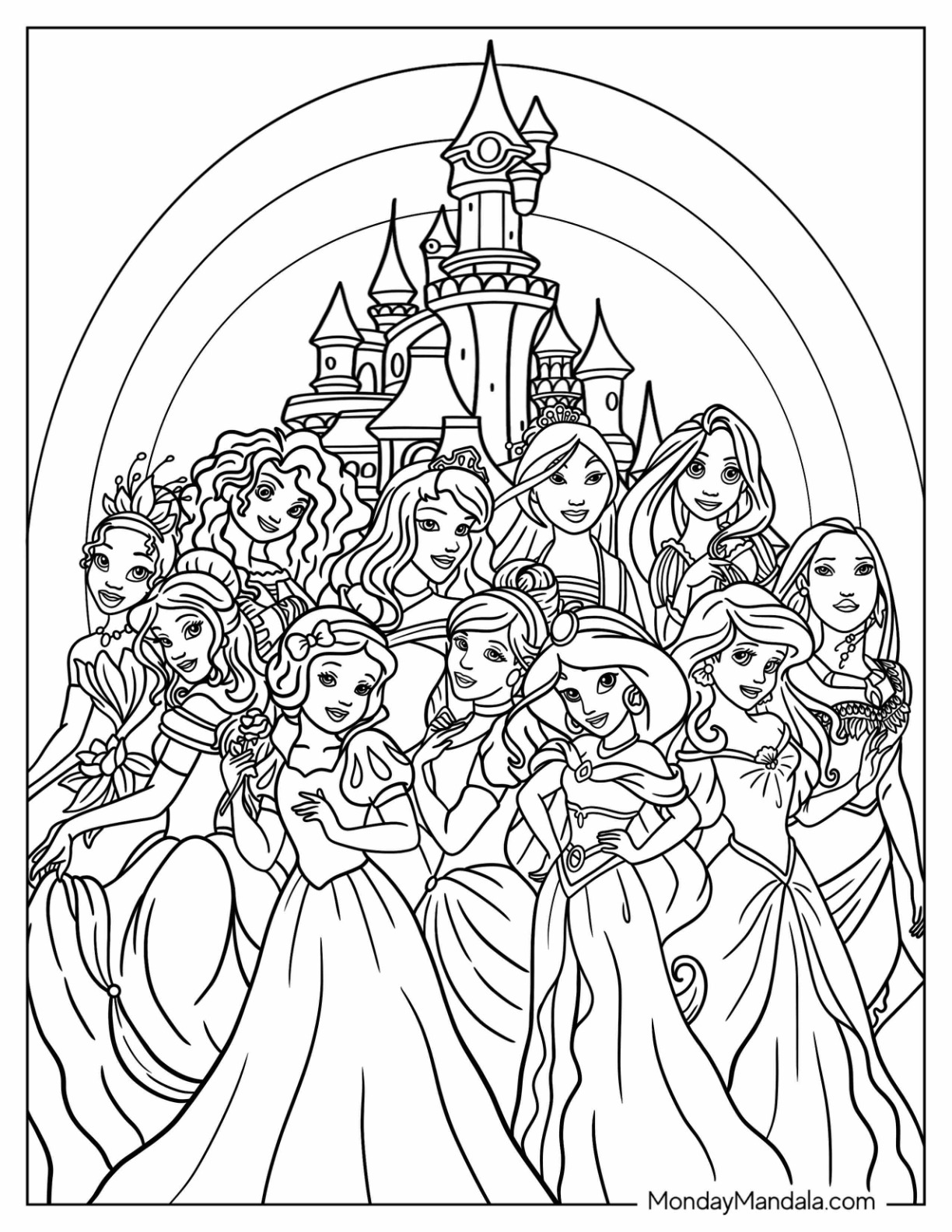 29 Enchanting Disney Princess Coloring Pages Printable 24