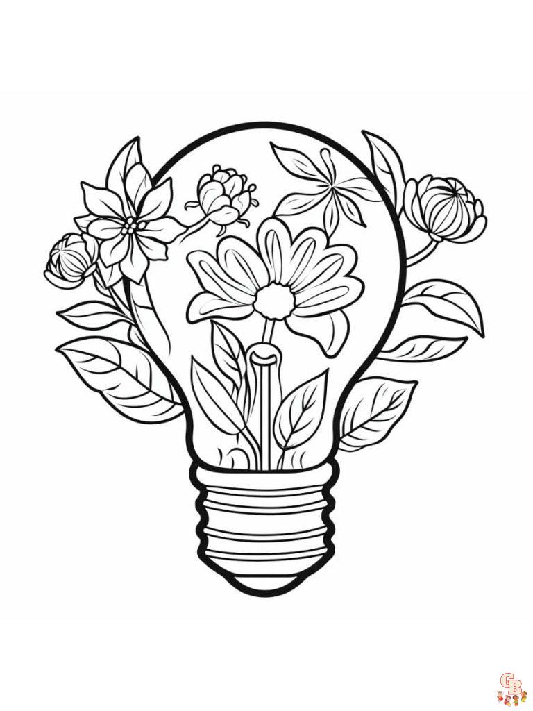 30 Bright Light Bulb Coloring Pages Printable 12