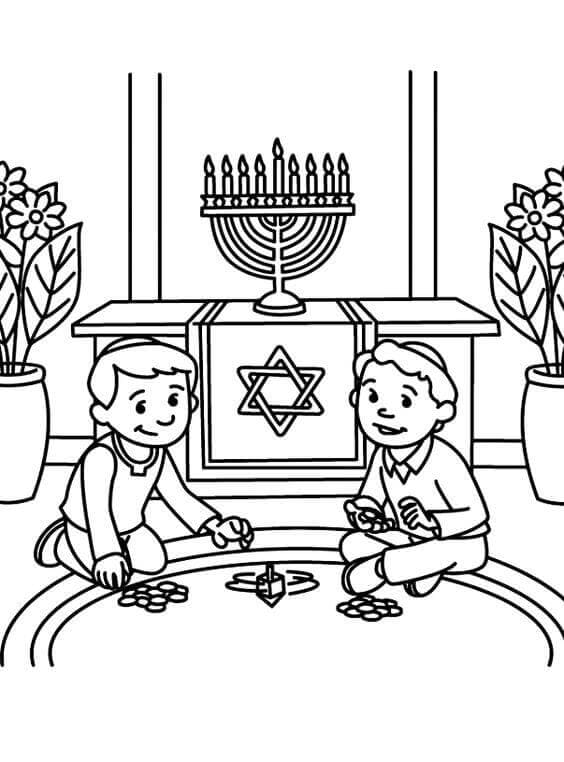 30 Celebratory Hanukkah Coloring Pages Printable 11