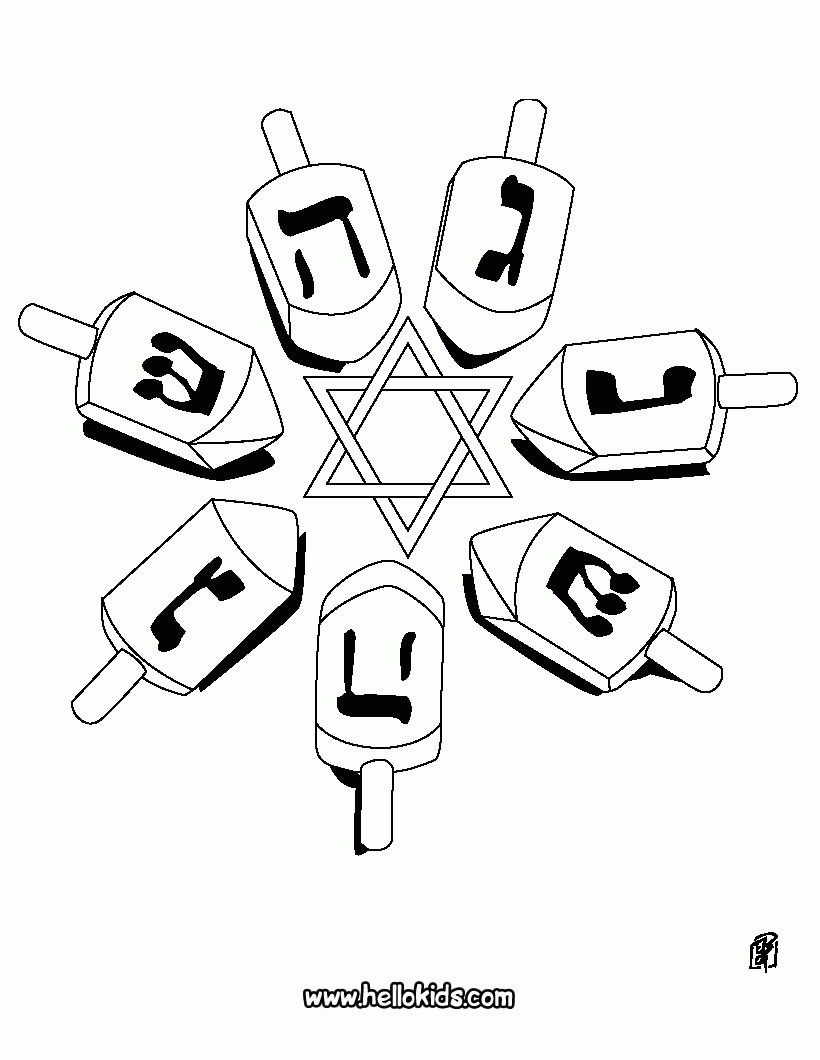 30 Celebratory Hanukkah Coloring Pages Printable 14