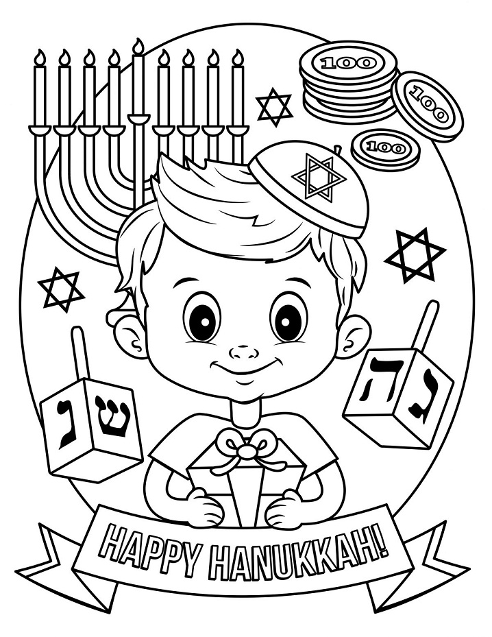 30 Celebratory Hanukkah Coloring Pages Printable 25