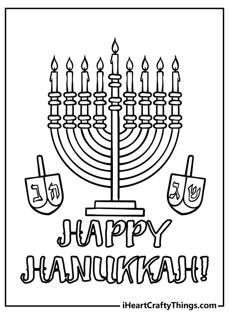 30 Celebratory Hanukkah Coloring Pages Printable 26