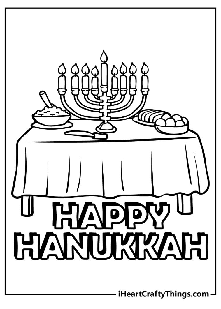 30 Celebratory Hanukkah Coloring Pages Printable 31