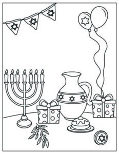 30 Celebratory Hanukkah Coloring Pages Printable 6