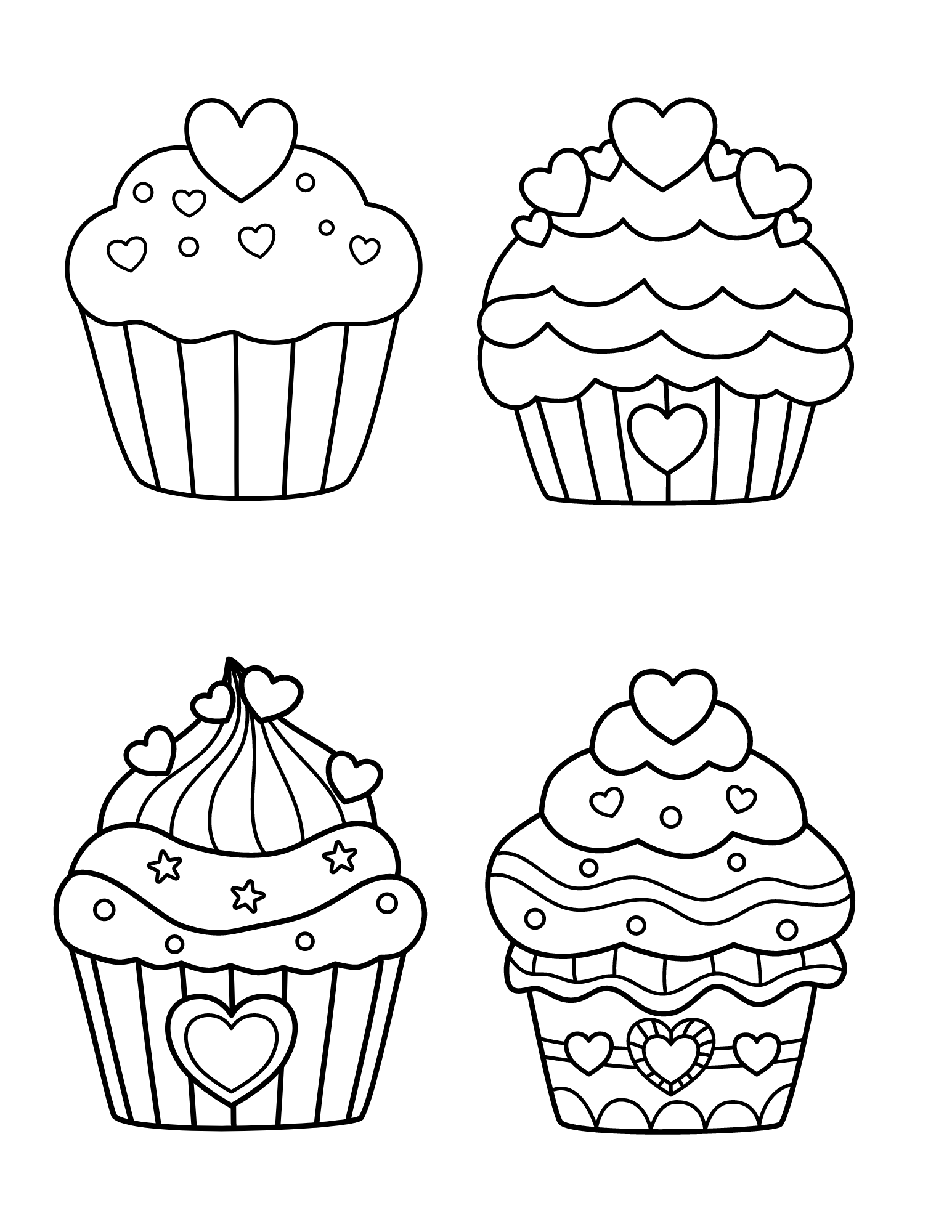 31 Delightful Cupcake Coloring Pages Printable 1