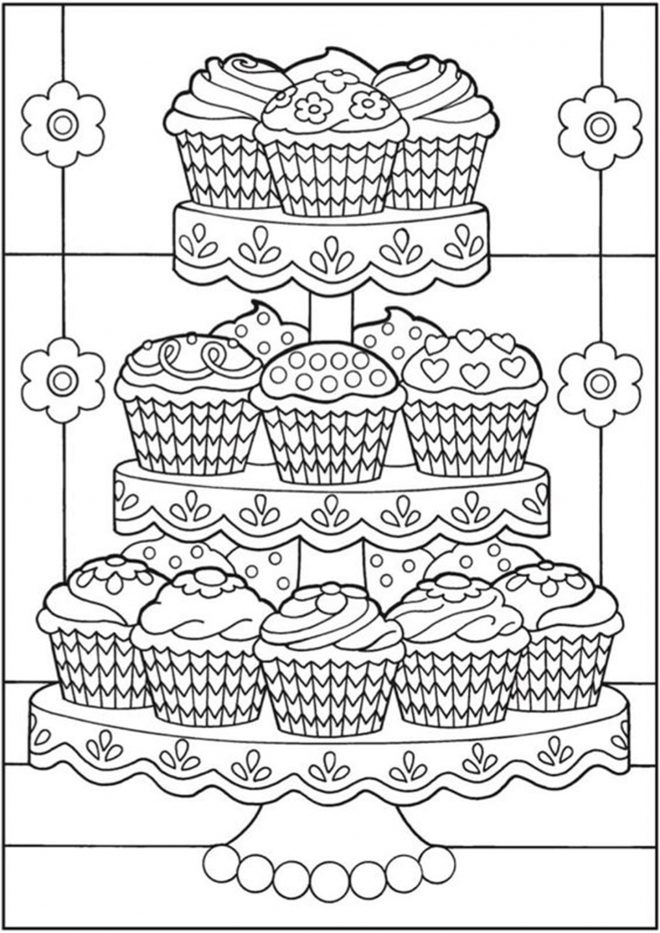 31 Delightful Cupcake Coloring Pages Printable 2