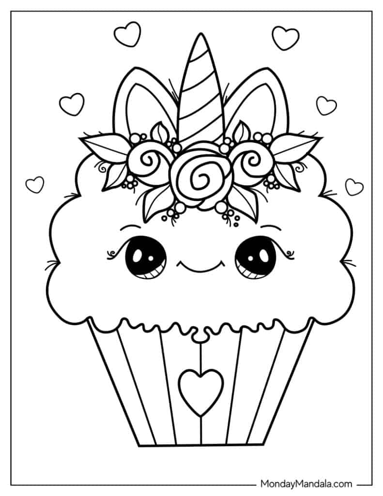 31 Delightful Cupcake Coloring Pages Printable 6