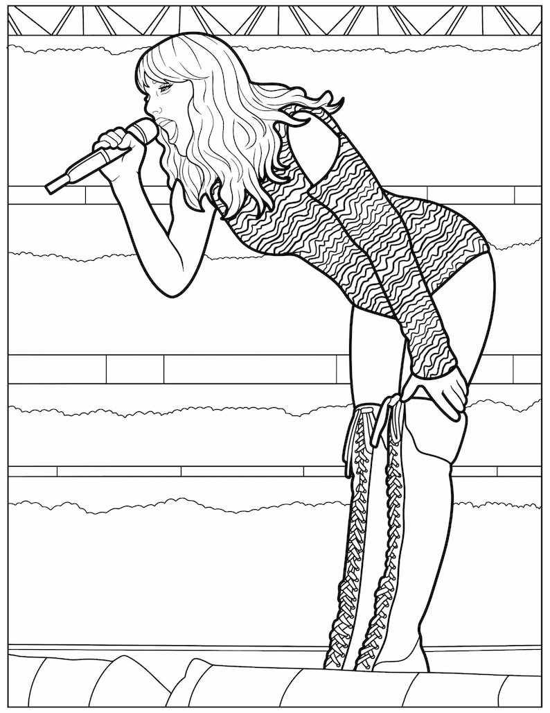 33 Captivating Taylor Swift Coloring Pages Printable 1