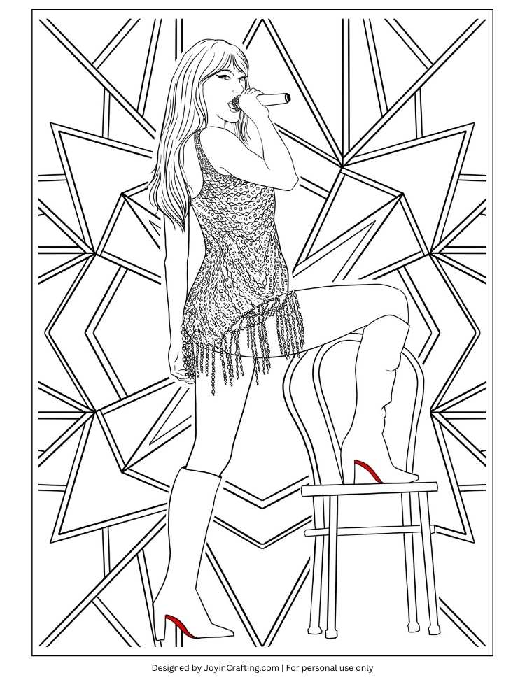 33 Captivating Taylor Swift Coloring Pages Printable 10