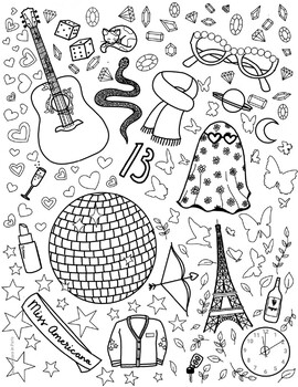 33 Captivating Taylor Swift Coloring Pages Printable 20