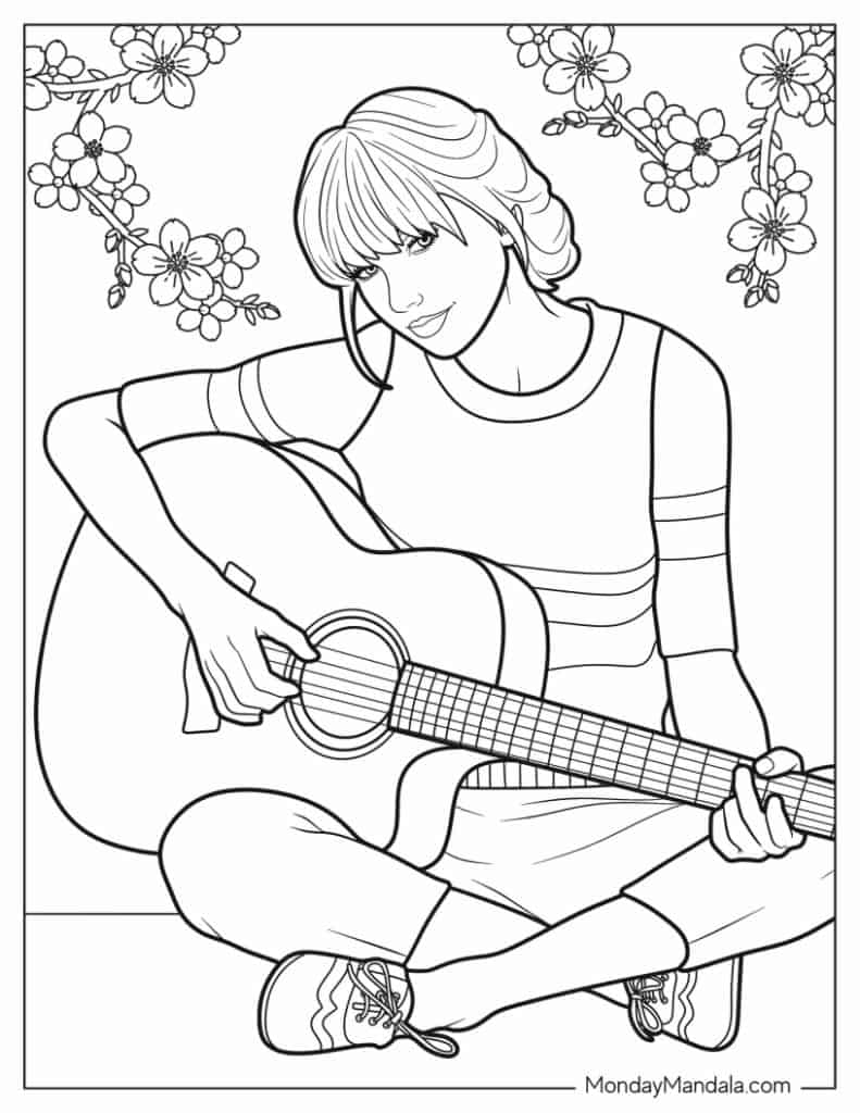 33 Captivating Taylor Swift Coloring Pages Printable 27