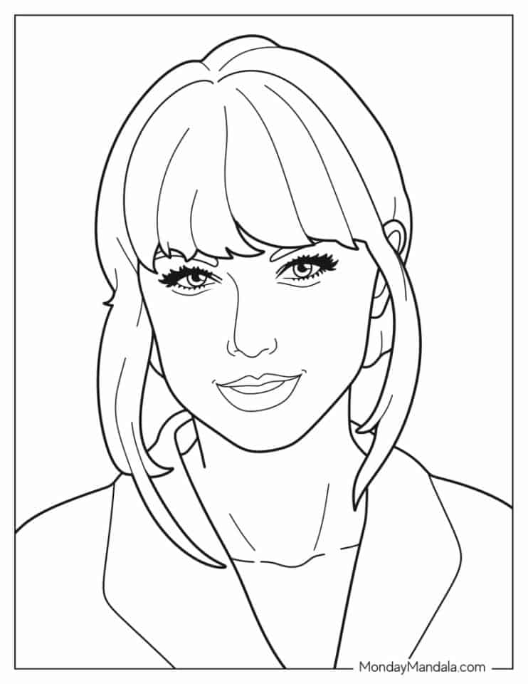 33 Captivating Taylor Swift Coloring Pages Printable 4