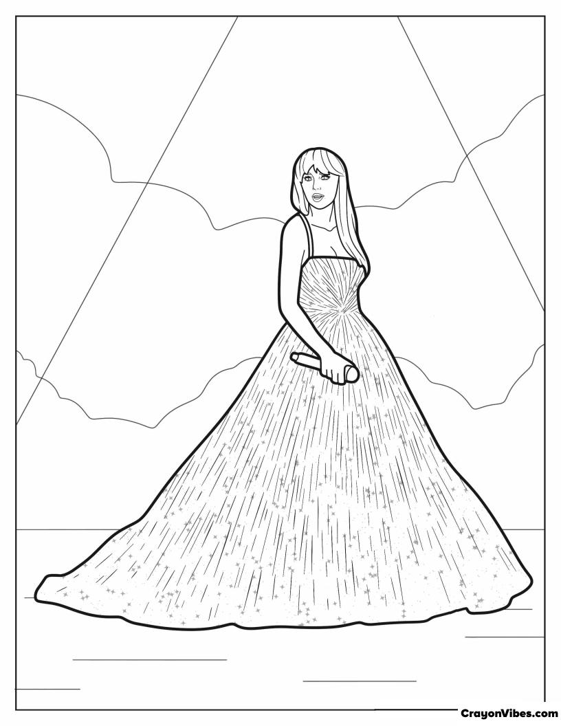 33 Captivating Taylor Swift Coloring Pages Printable 5