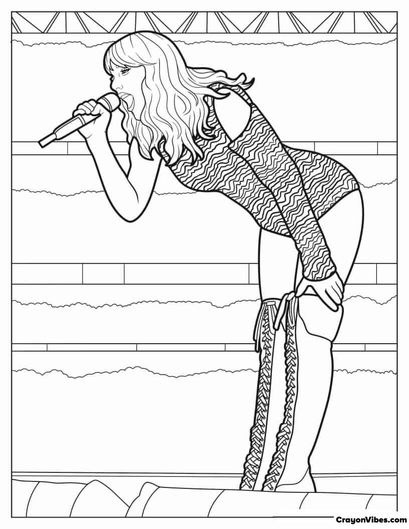 33 Captivating Taylor Swift Coloring Pages Printable 9