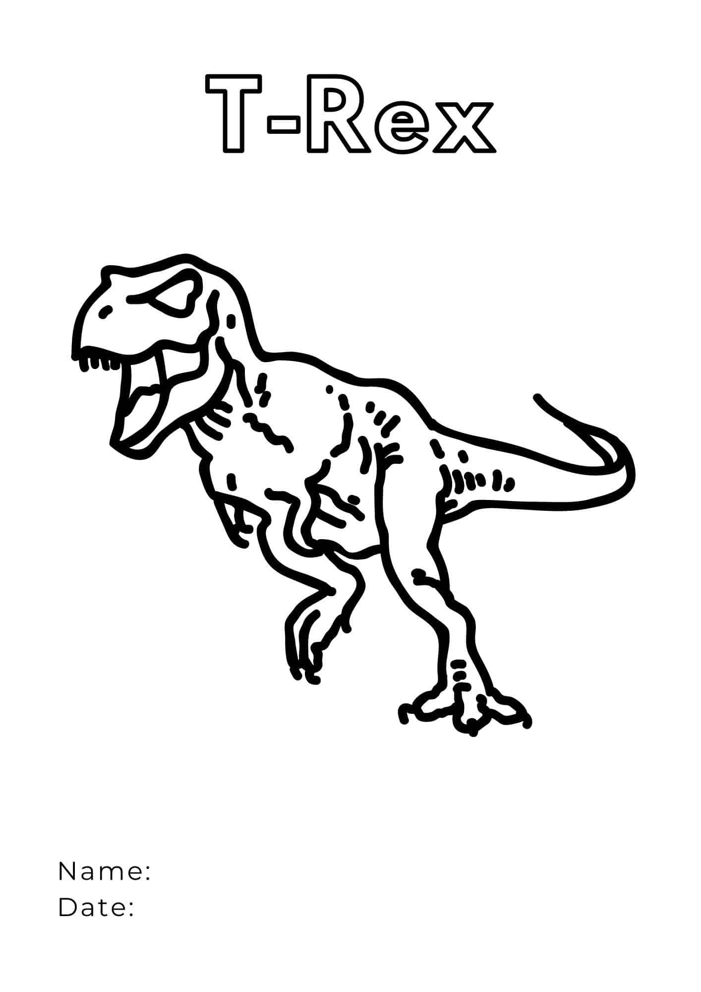 33 Fun T-Rex Coloring Pages Printable 5