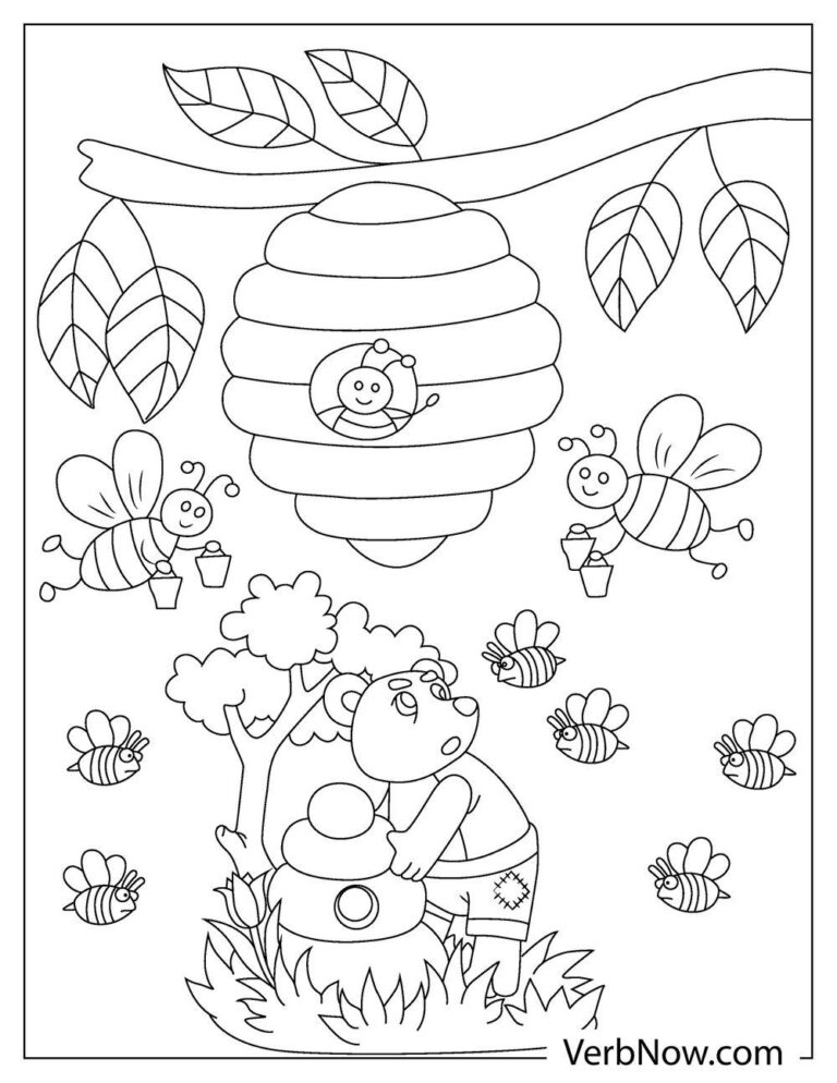 35 Busy Beehive Coloring Pages Printable 9