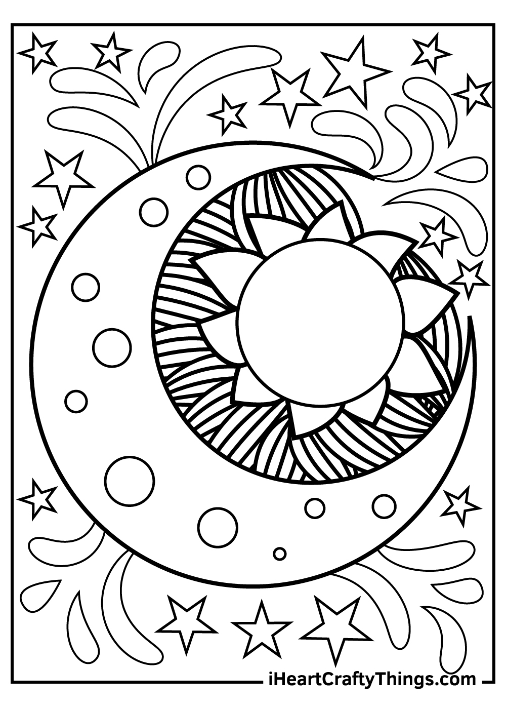 37 Celestial Sun And Moon Coloring Pages Printable 1