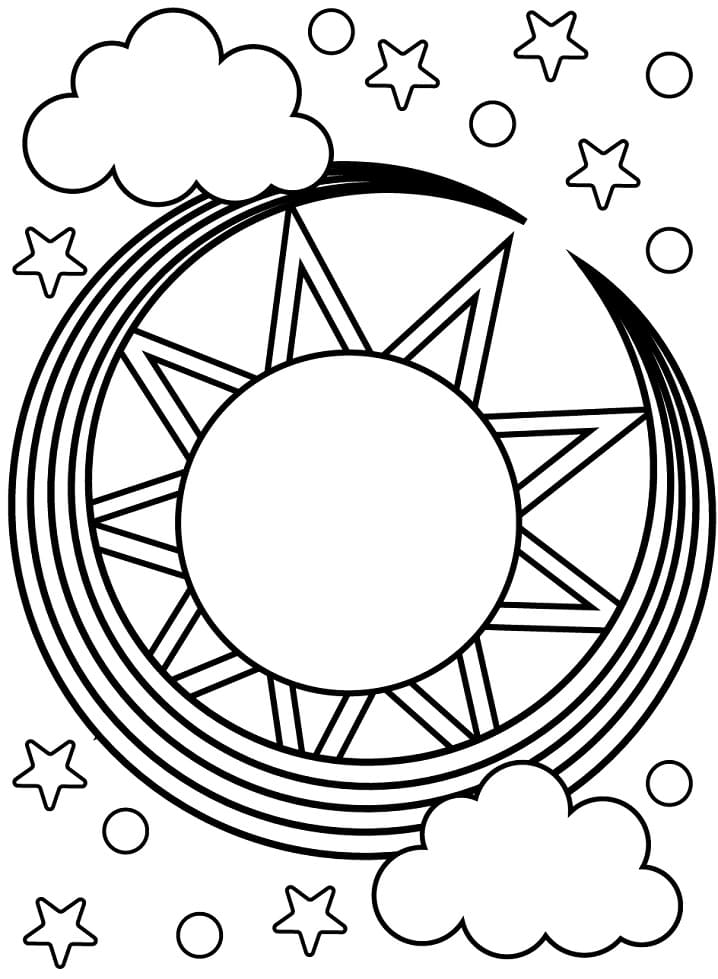 37 Celestial Sun And Moon Coloring Pages Printable 11