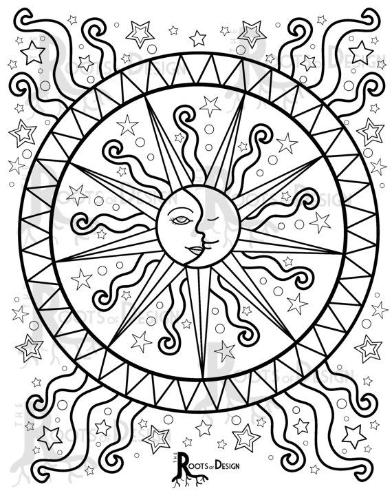 37 Celestial Sun And Moon Coloring Pages Printable 2