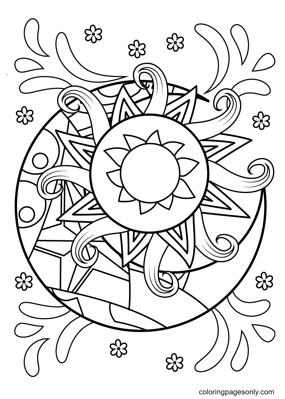 37 Celestial Sun And Moon Coloring Pages Printable 25