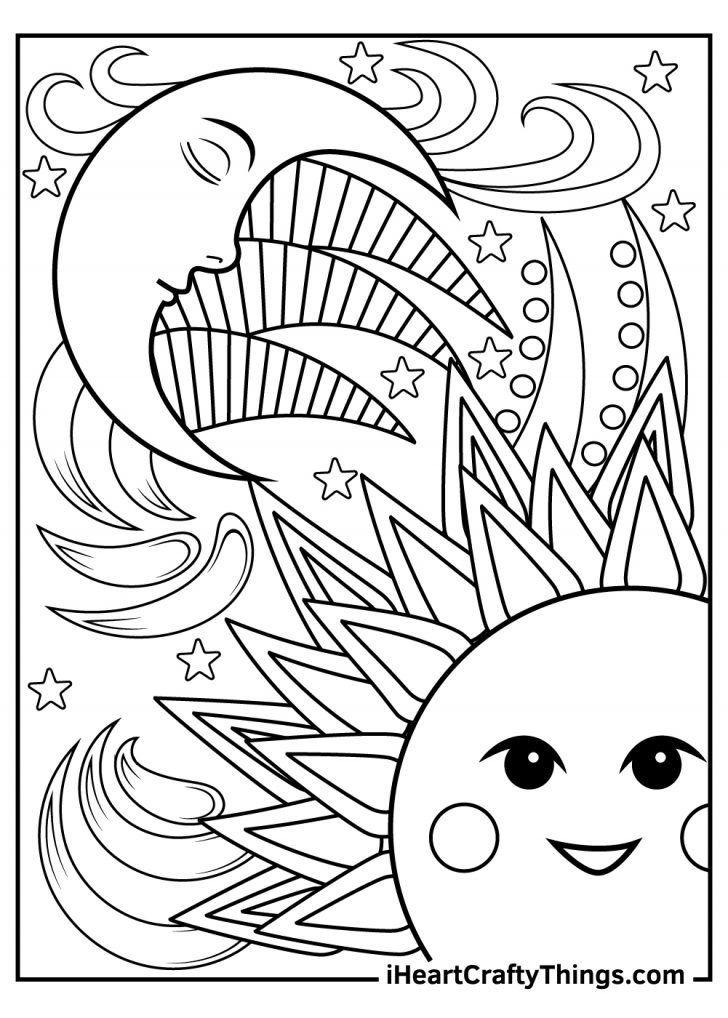 37 Celestial Sun And Moon Coloring Pages Printable 26