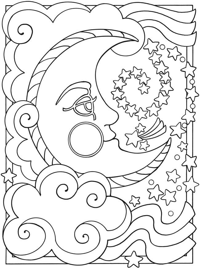 37 Celestial Sun And Moon Coloring Pages Printable 5