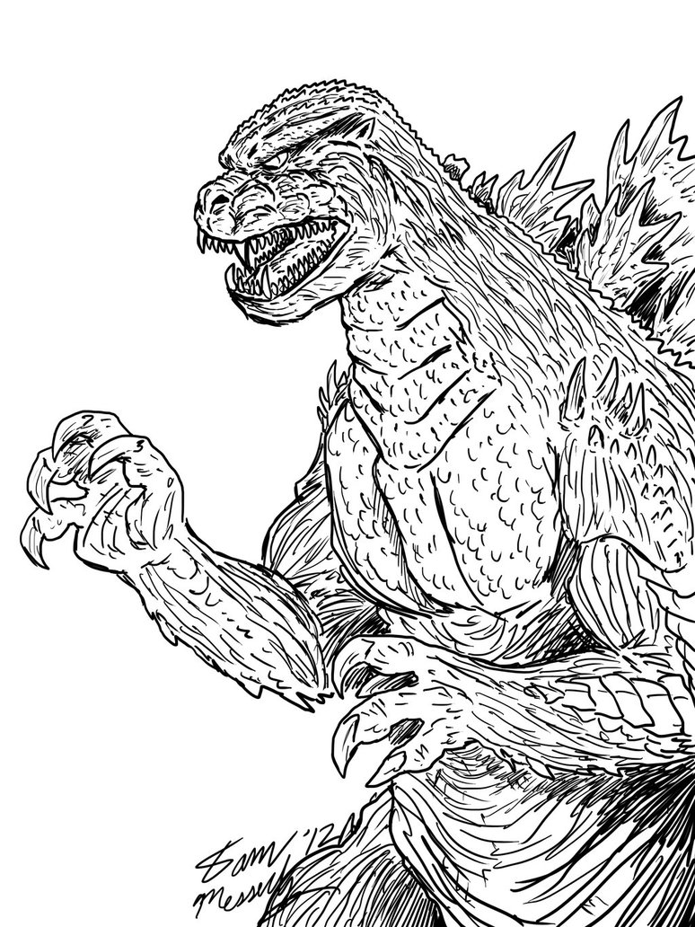 37 Legendary Godzilla Coloring Pages Printable 1