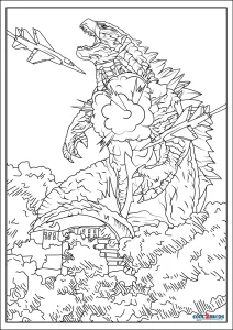 37 Legendary Godzilla Coloring Pages Printable 12