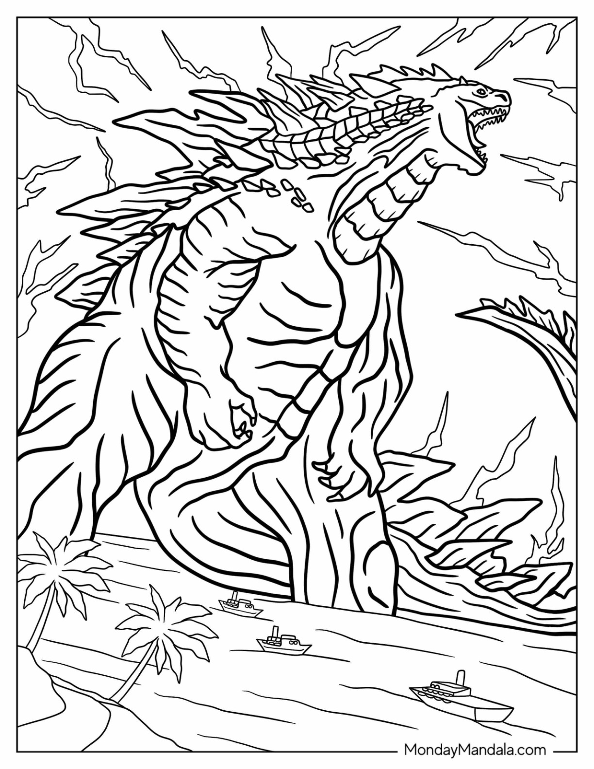 37 Legendary Godzilla Coloring Pages Printable 15