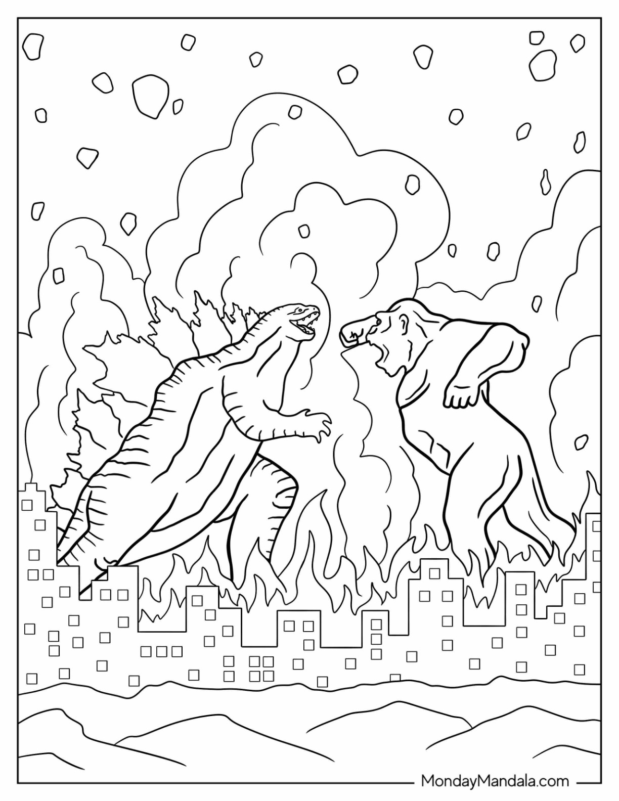 37 Legendary Godzilla Coloring Pages Printable 17