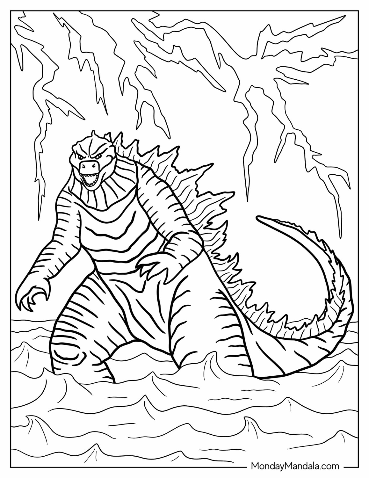 37 Legendary Godzilla Coloring Pages Printable 5