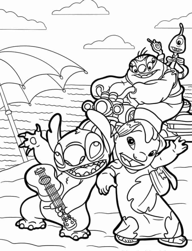 50 Lilo & Stitch Coloring Pages Printable