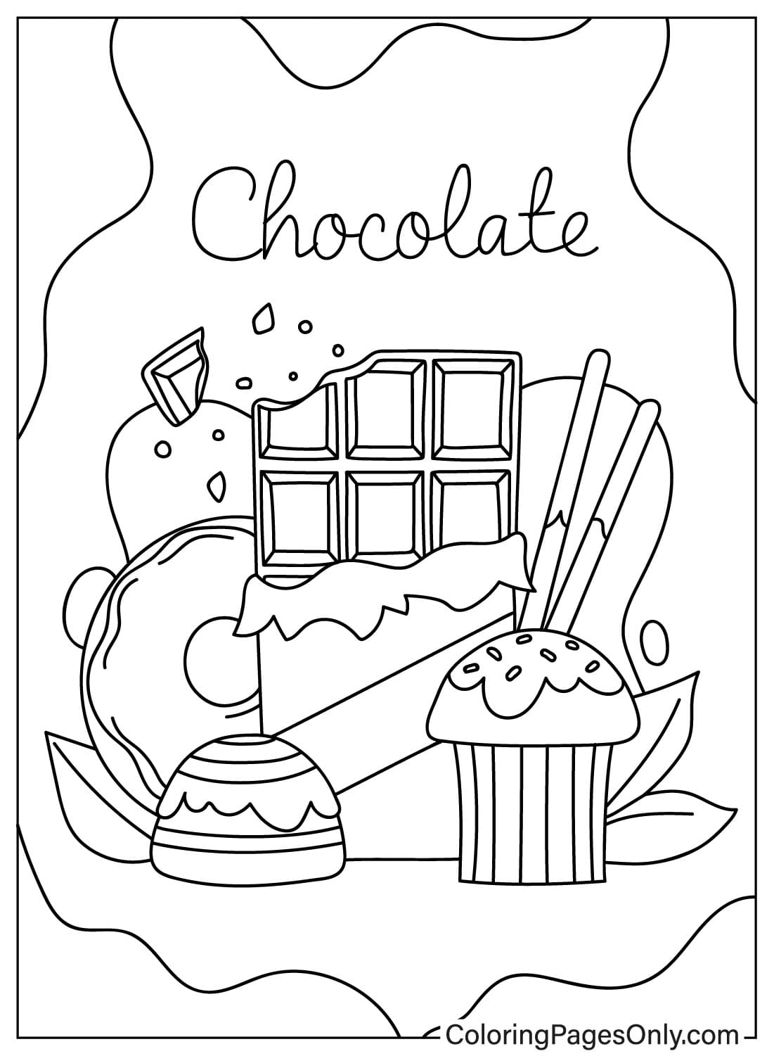 69 Delicious Chocolate Coloring Pages Printable 2