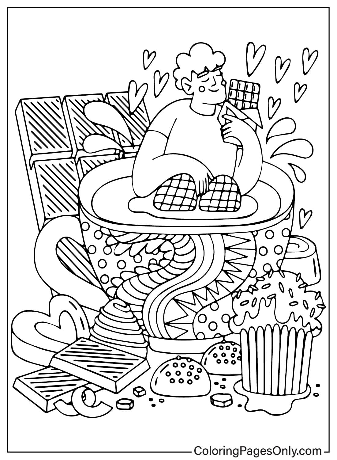 69 Delicious Chocolate Coloring Pages Printable 21