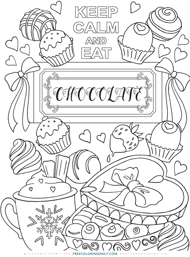 69 Delicious Chocolate Coloring Pages Printable 31