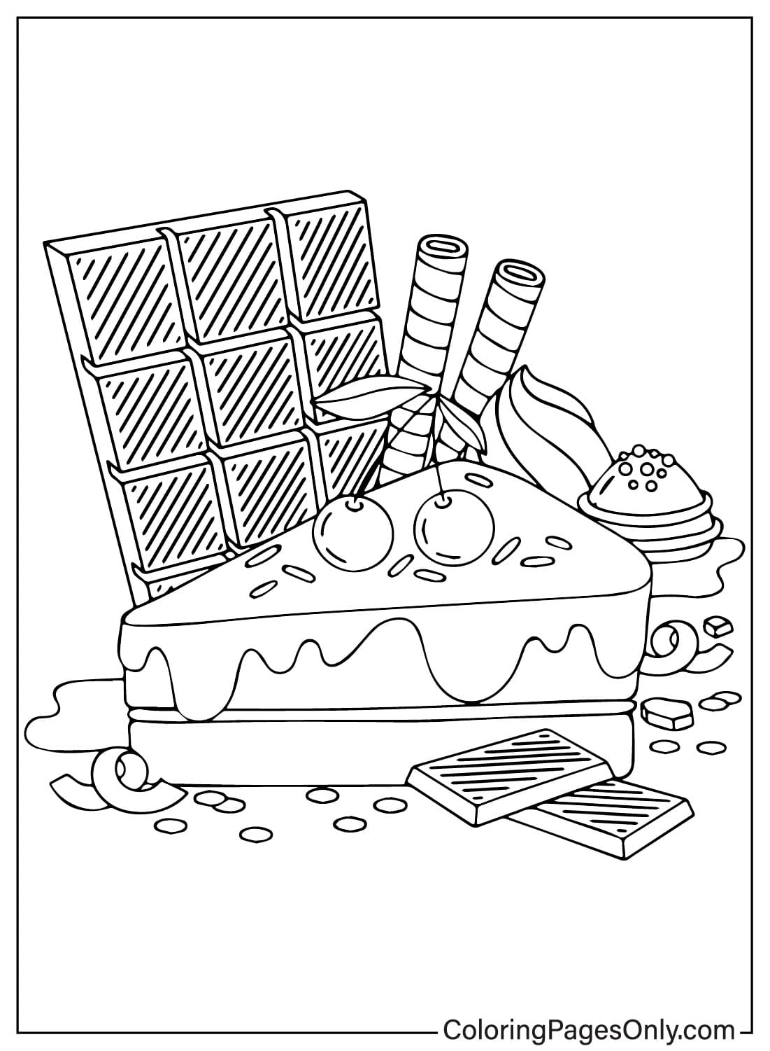 69 Delicious Chocolate Coloring Pages Printable 32