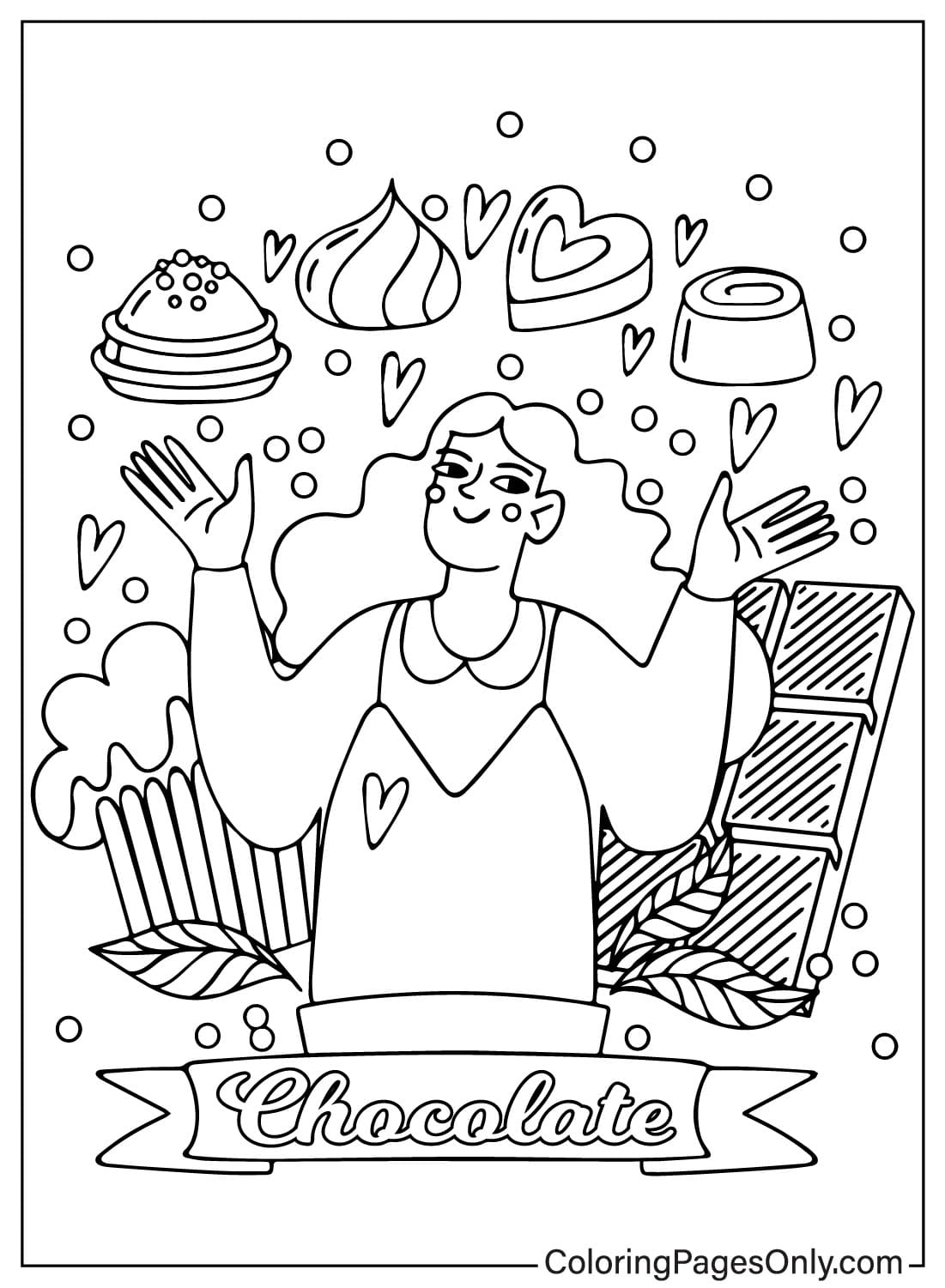 69 Delicious Chocolate Coloring Pages Printable 53