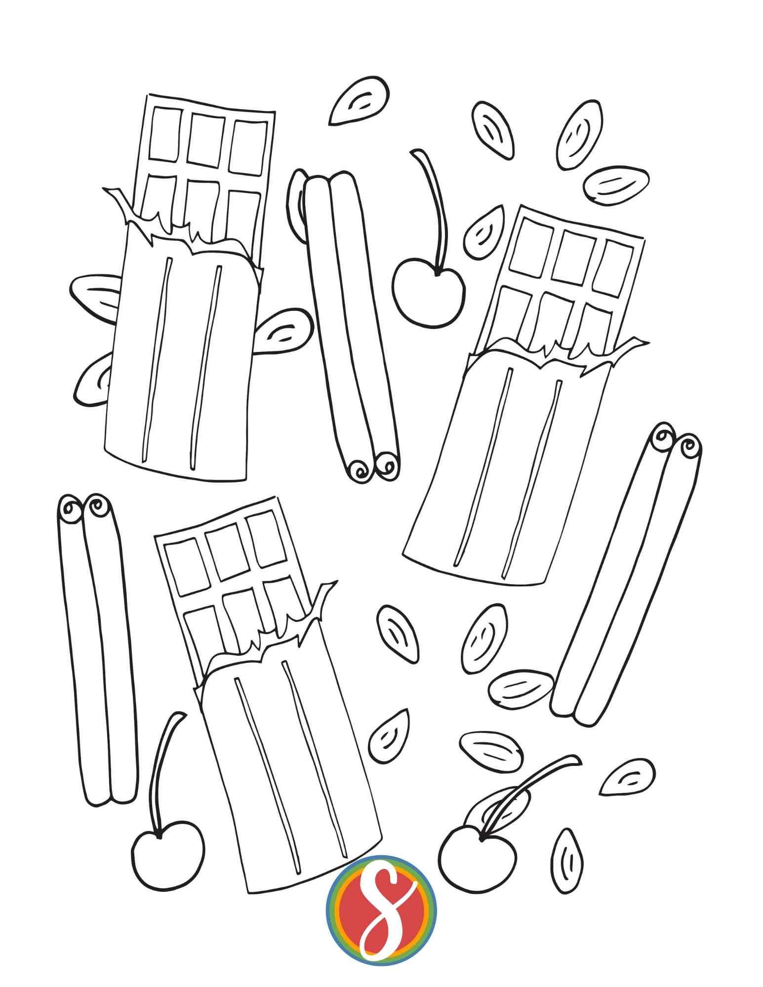 69 Delicious Chocolate Coloring Pages Printable 56