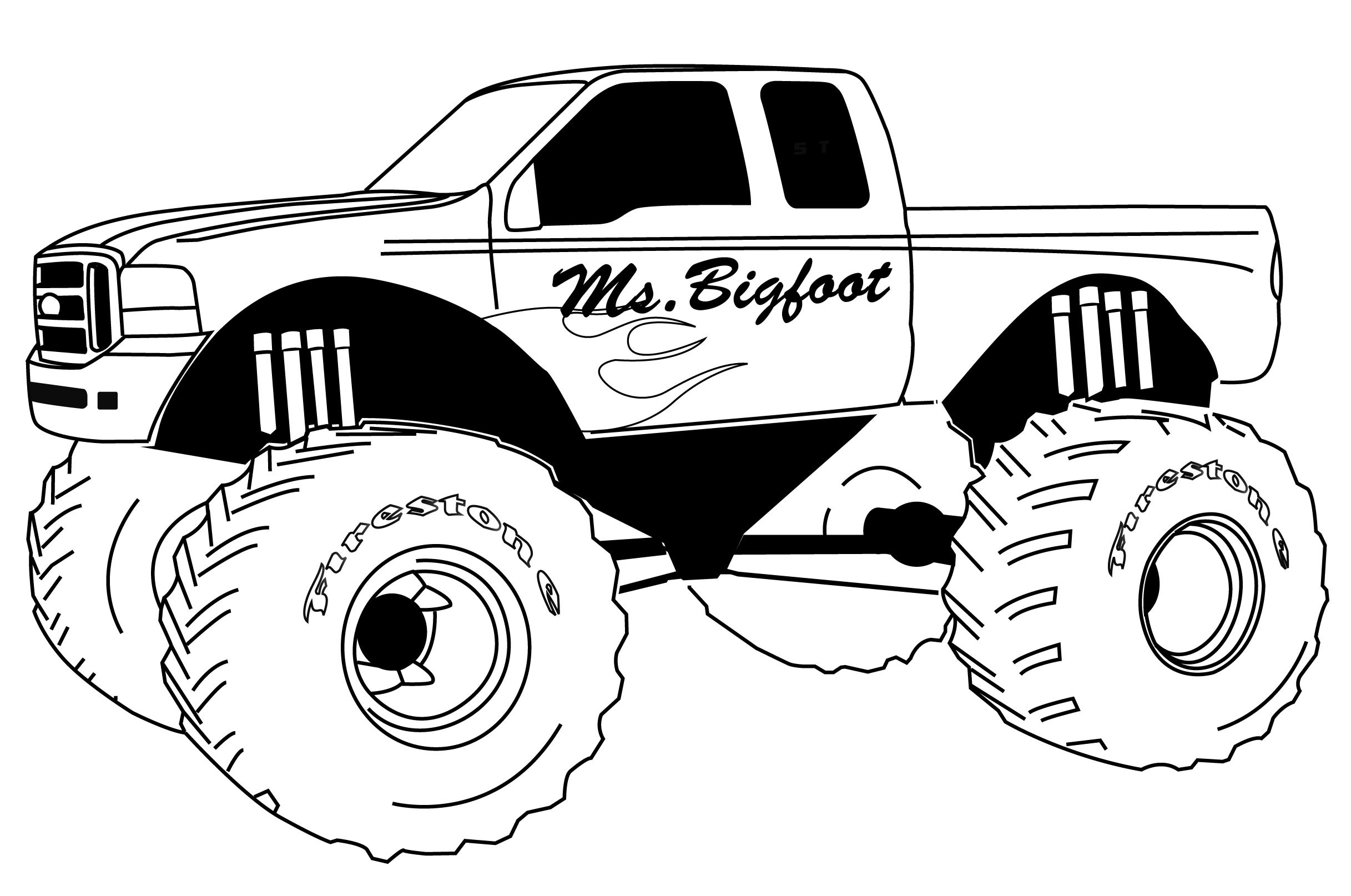 75 Monster Truck Coloring Pages for Kids Printable 1