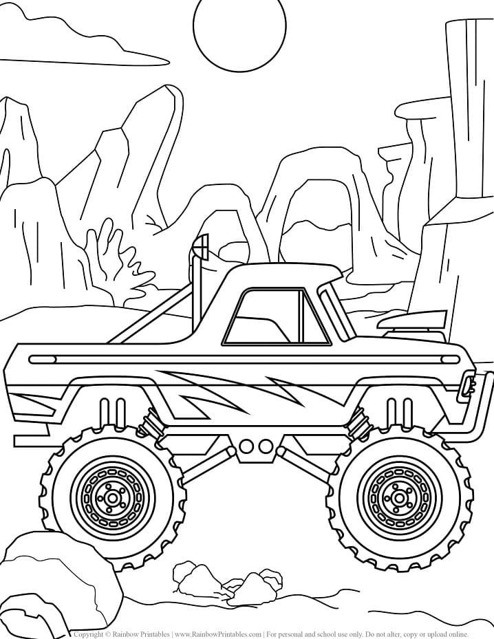 75 Monster Truck Coloring Pages for Kids Printable 42